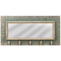 Distressed 12"x35" Mirror with Hooks
