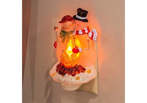  Roman Inc Snowman Couple Night Light 