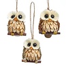 Kurt Adler Wood & Sisal Owl Ornament