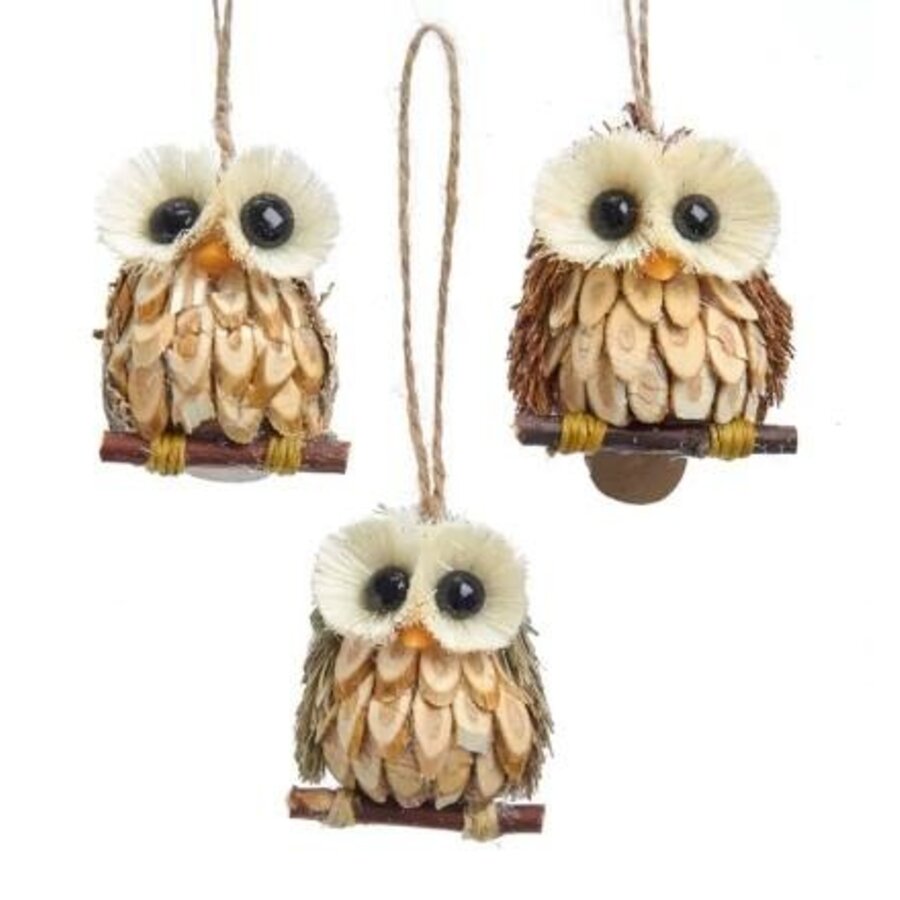 Wood & Sisal Owl Ornament