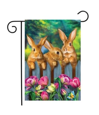 Garden Bunnies Garden Flag