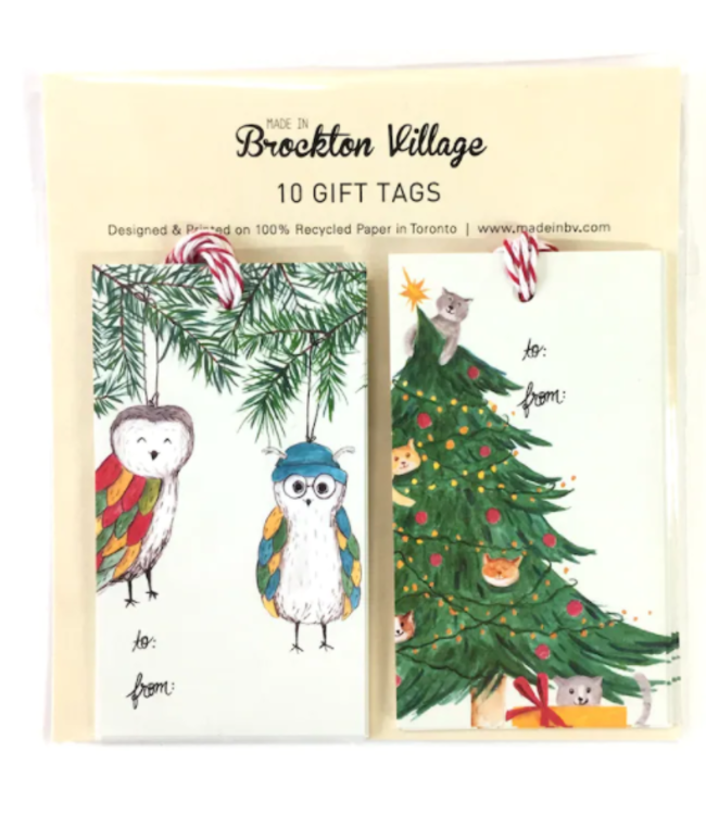 Owl Christmas ornament or gift tag 