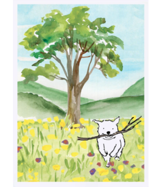 Molly O Dog in the Meadow Card