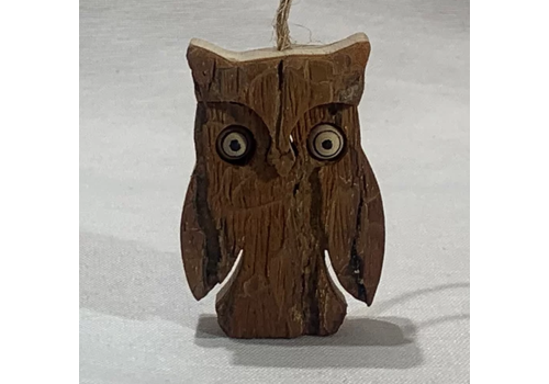  Talla Imports Bark Owl Ornament 