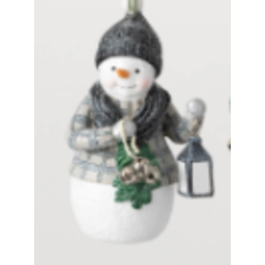 Plaid Snowman Ornament