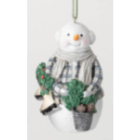 Plaid Snowman Ornament