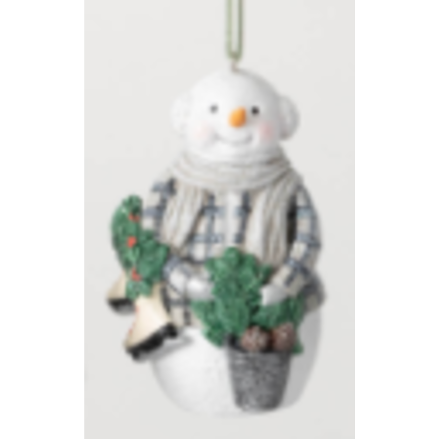 Plaid Snowman Ornament