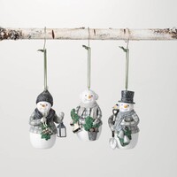 Plaid Snowman Ornament