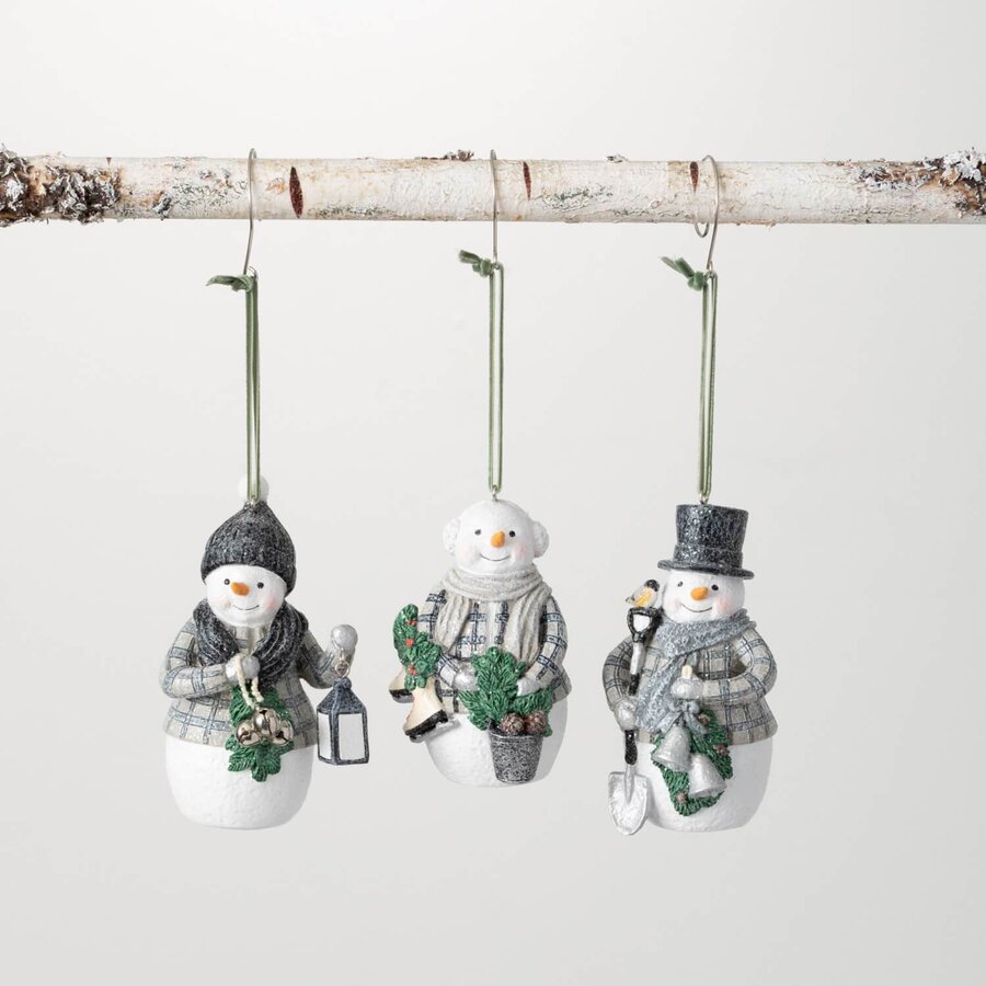 Plaid Snowman Ornament