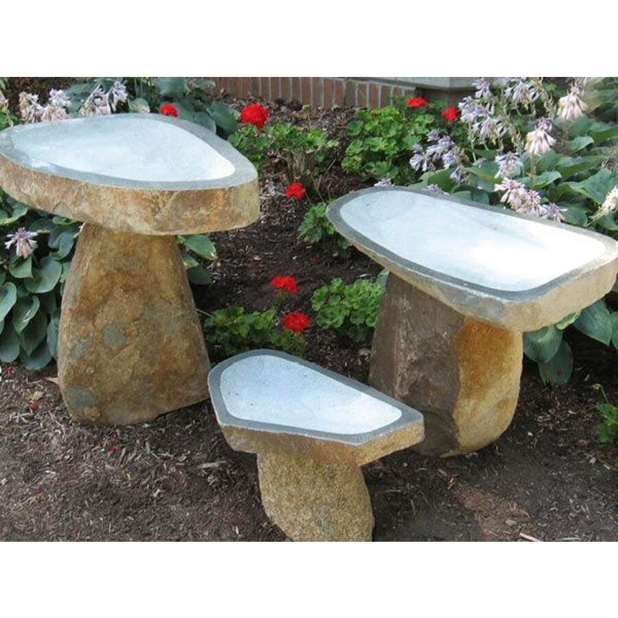 Granite Boulder Birdbath