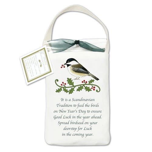 Alice's Cottage Chickadee Bird Seed Gift Tote   Alice's Cottage Chickadee Bird Seed Gift Tote