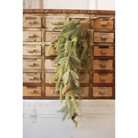 34" Frosted White Spruce Hanging Green