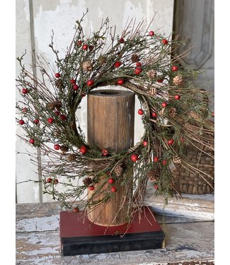 22" Balsam Bell Cedar Wreath