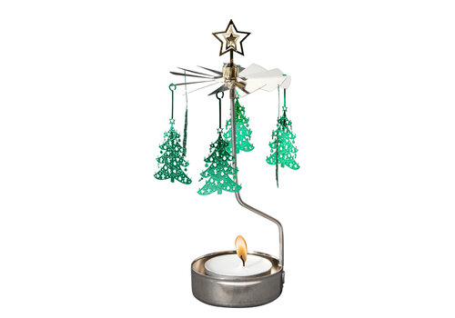  Talla Imports Rotary Candle Holder Green Xmas Tree 