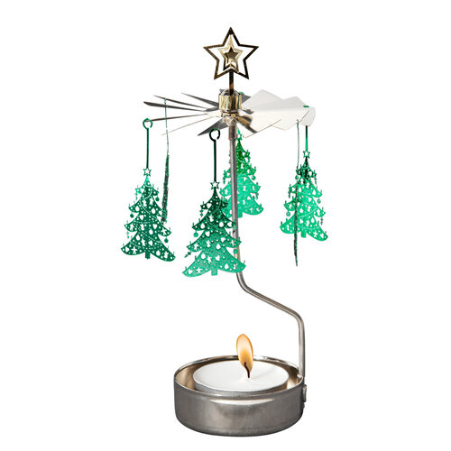  Talla Imports Rotary Candle Holder Green Xmas Tree 