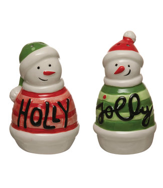 Talla Imports Holly Jolly Snowman Salt & Pepper Shaker