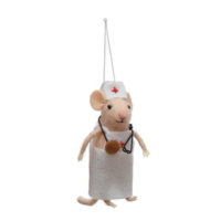 Wool Felt Medical Professional Mouse Ornament