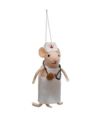 Wool Felt Medical Professional Mouse Ornament