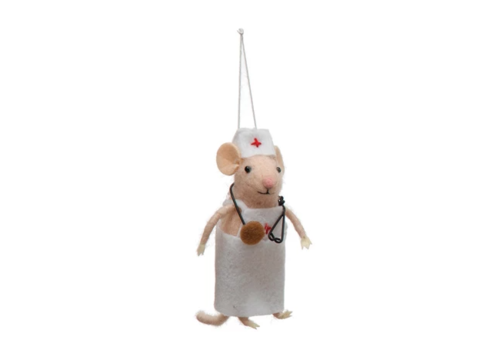  Wool Felt Medical Professional Mouse Ornament 