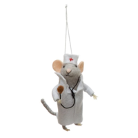 Wool Felt Medical Professional Mouse Ornament