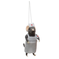 Wool Felt Medical Professional Mouse Ornament