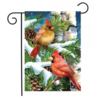 Snowy Cardinals Garden Flag