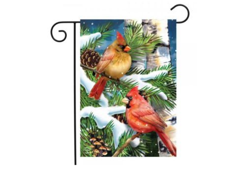  Snowy Cardinals Garden Flag 