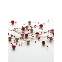 Bead Garland Red & Pearl