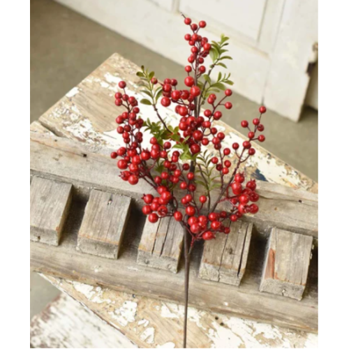  25" Weatherproof Berry & Leaf Spray 