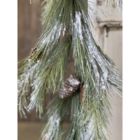 9' Silver Fir Garland with Snow
