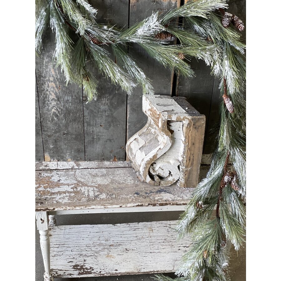 9' Silver Fir Garland with Snow