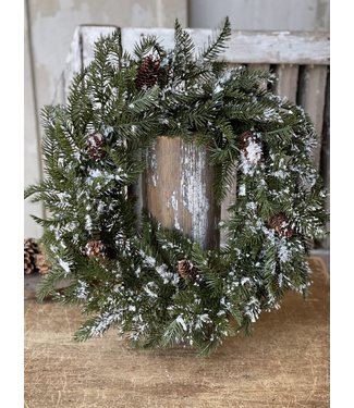 22" Snow Slash Pine Wreath