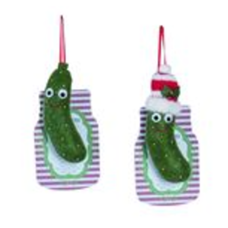 Felt Christmas Pickle Orn S/12