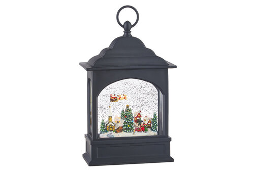  Flying Santa Lighted Lantern Lg 