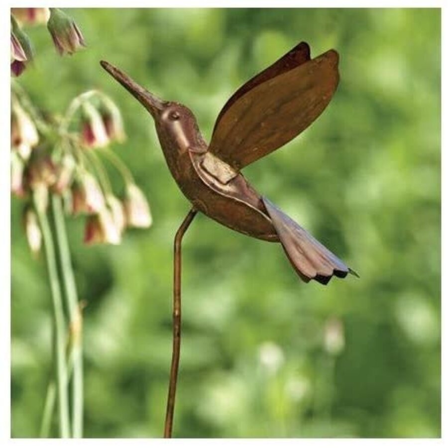Flamed Hummingbird Garden Stake