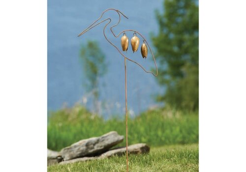  Crane with Bell Garden Stake 