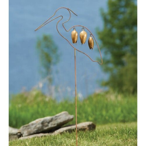  Crane with Bell Garden Stake 