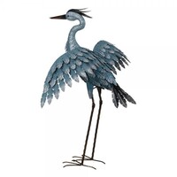 27.75" Metallic Blue Heron Wings Out
