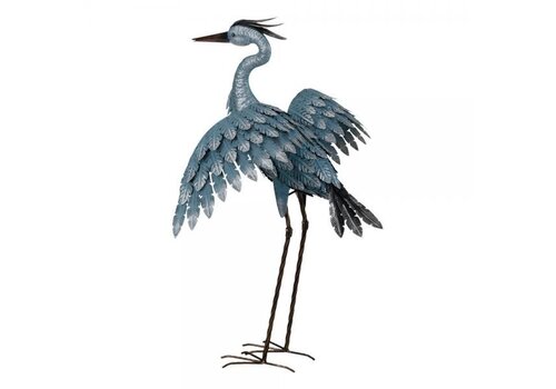  27.75" Metallic Blue Heron Wings Out 