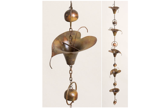  Flamed Calla Lily Short Rain Chain 