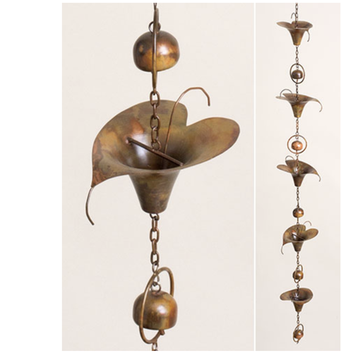  Flamed Calla Lily Short Rain Chain 