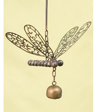 Flamed Dragonfly w/ Bell Ornament