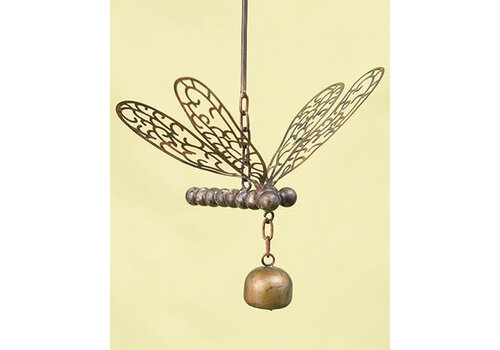 Flamed Dragonfly w/ Bell Ornament 