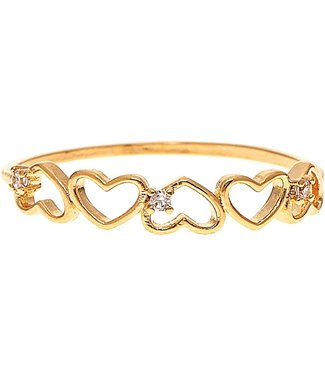 Rain Jewelry Collection Tiny Hearts Brass Size 7 Ring