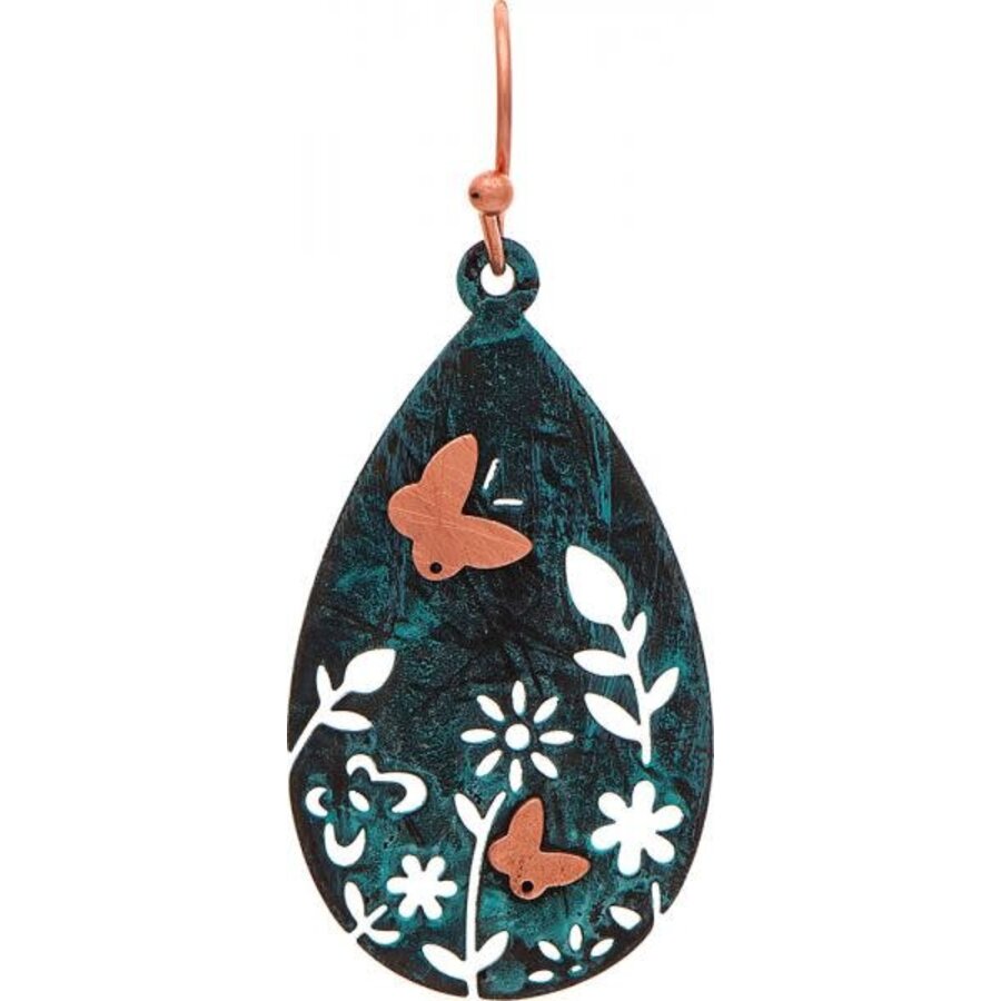 Oval Mosaic Garden Scene Earrings