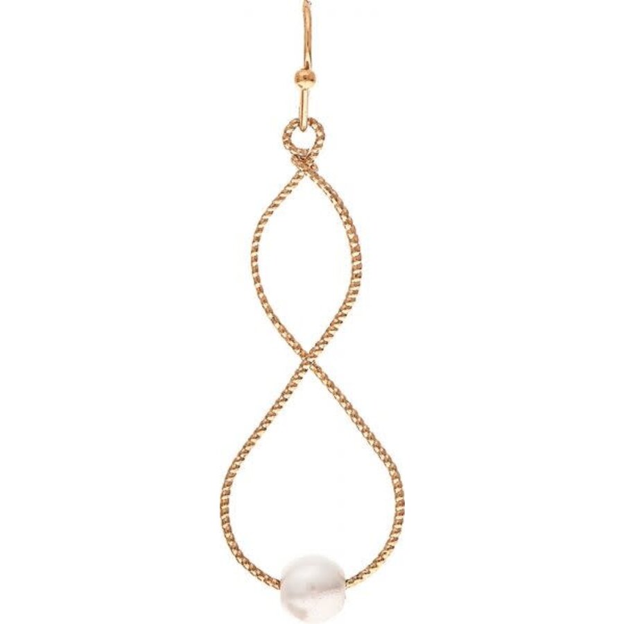 Pearl Infinity Twist Earrings
