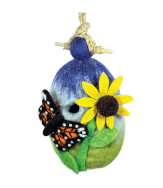 Butterfly Garden Wool Birdhouse