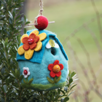 Flower House Wool Birdhouse