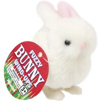White Fuzzy Wind Up Bunny