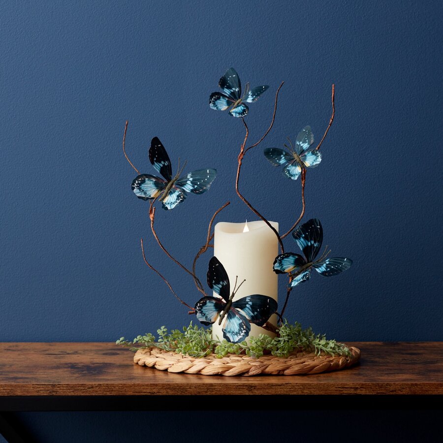 Butterfly Spray 39" Blue